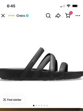 CROCS Black Triple-Strap Slide Sandals